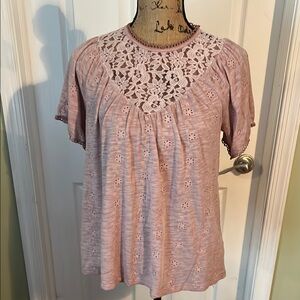 Knox Rose Pink Flutter Sleeve Blouse